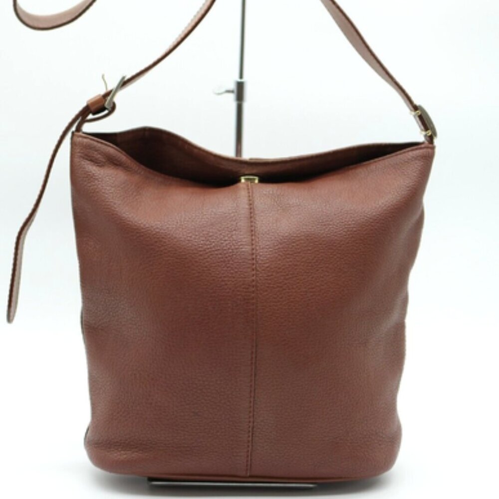 BURBERRY shoulder bag brown leather check authentic - Picture 1 of 16